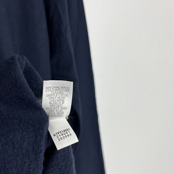 J Jill Wearever Tunic Top Size Medium Navy Sweatshirt Gray Side Stripe Pullover - Picture 8 of 8